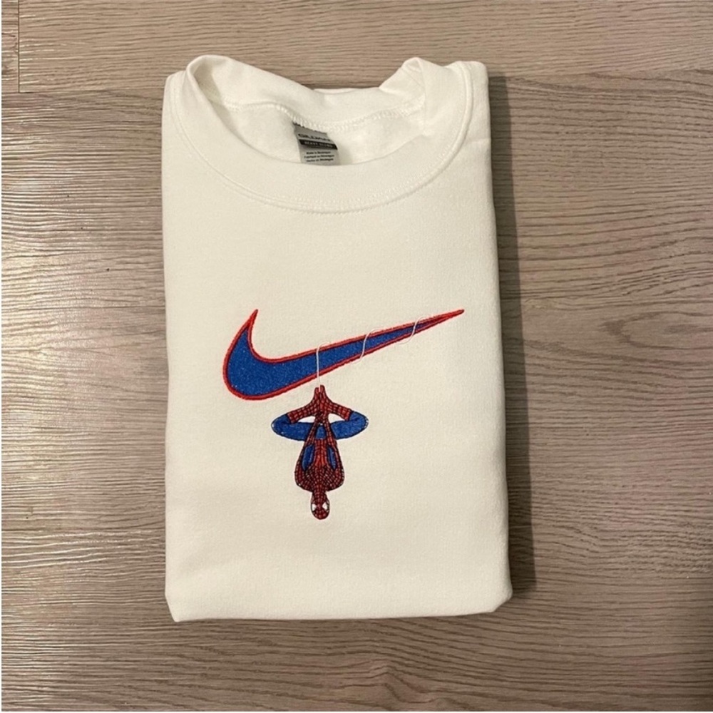 Youth Unisex Custom Spider-Man White Sweatshirt